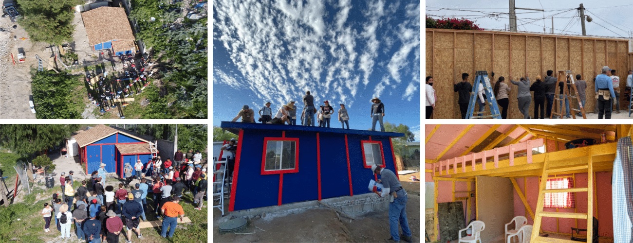 A collage of photos from past Corazón home builds