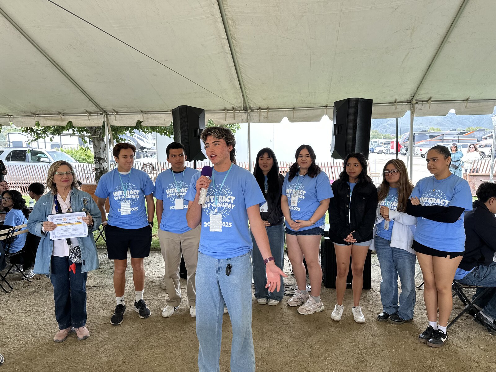 Interact student leader addressing the group