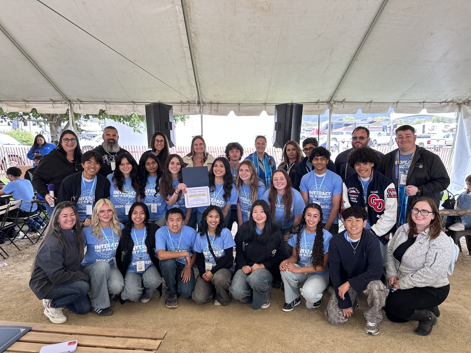 District 5330 Interact Awards at Galway 2024-25 — full group with Rotarian advisors