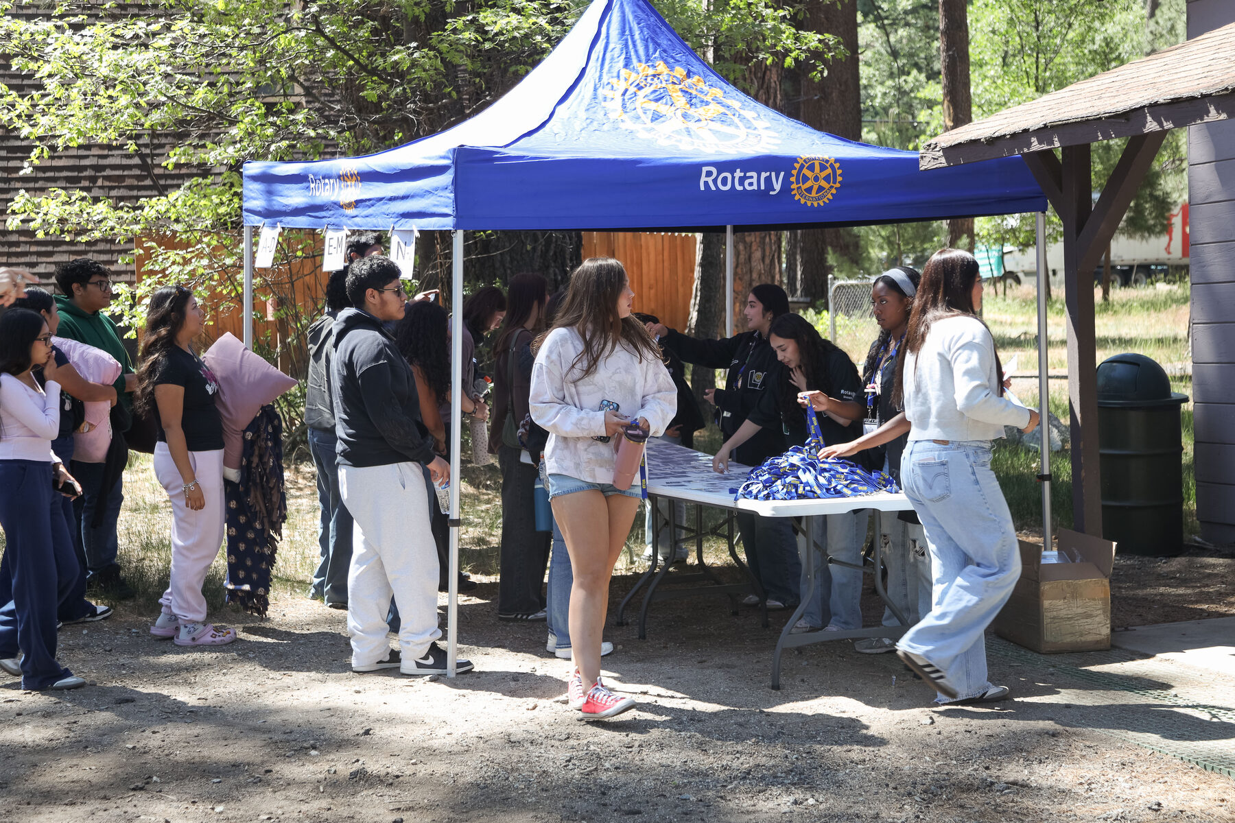 Students and Rotarian mentors at RYLA 2025-26, Idyllwild Pines Camp