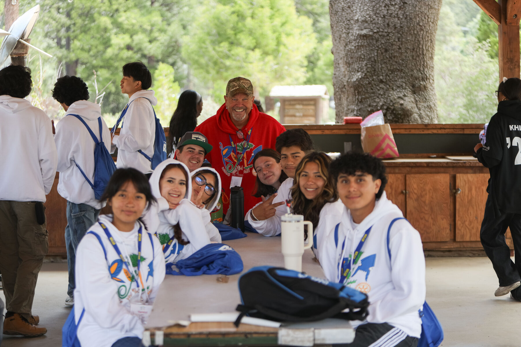 Students and Rotarian mentors at RYLA 2025-26, Idyllwild Pines Camp
