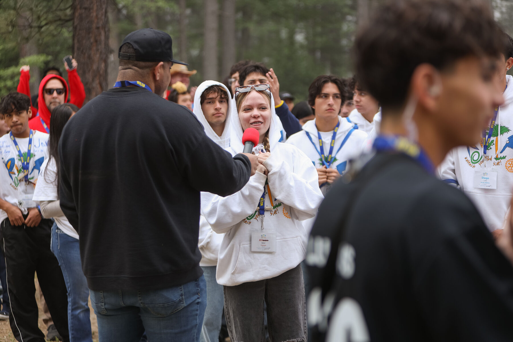 Students and Rotarian mentors at RYLA 2025-26, Idyllwild Pines Camp
