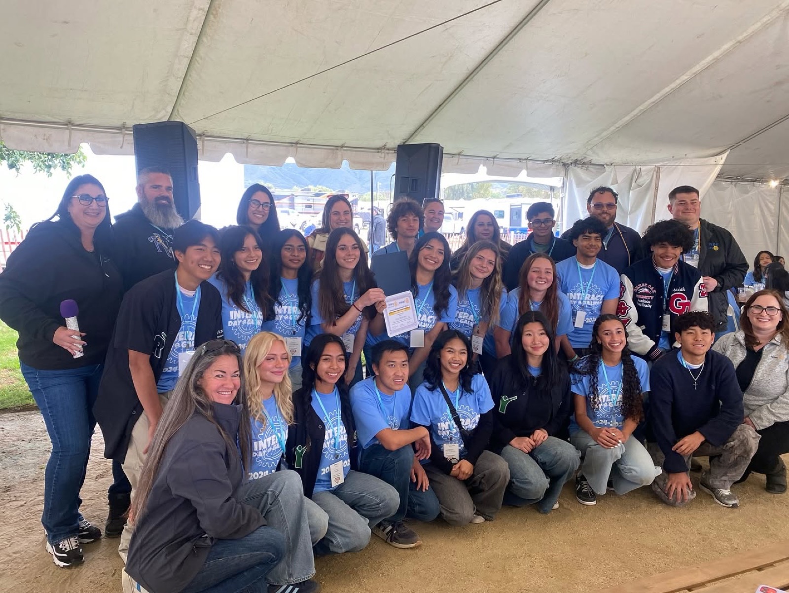 Great Oak Interact students receive the Gold Level Interact Club Service Award