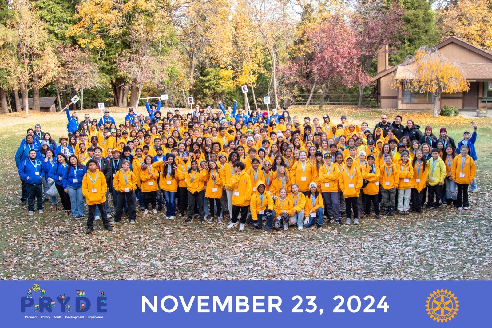 The full PRYDE 2024 group at Thousand Pines Camp