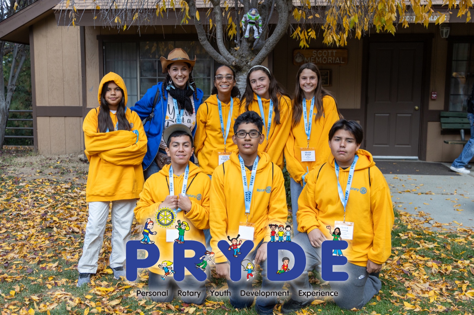 Students and Rotarian mentors during PRYDE 2024 at Thousand Pines Camp