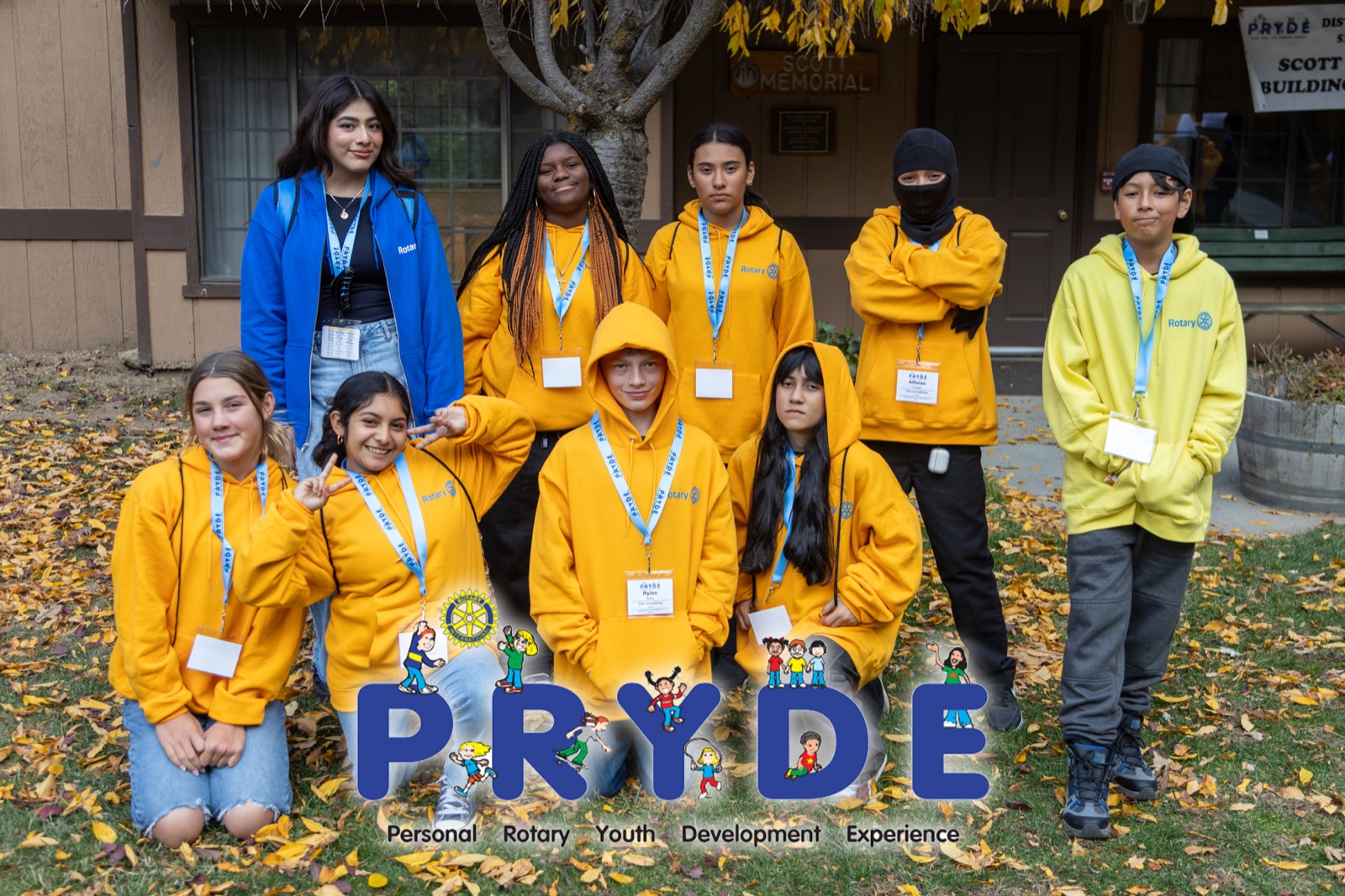 Students and Rotarian mentors during PRYDE 2024 at Thousand Pines Camp