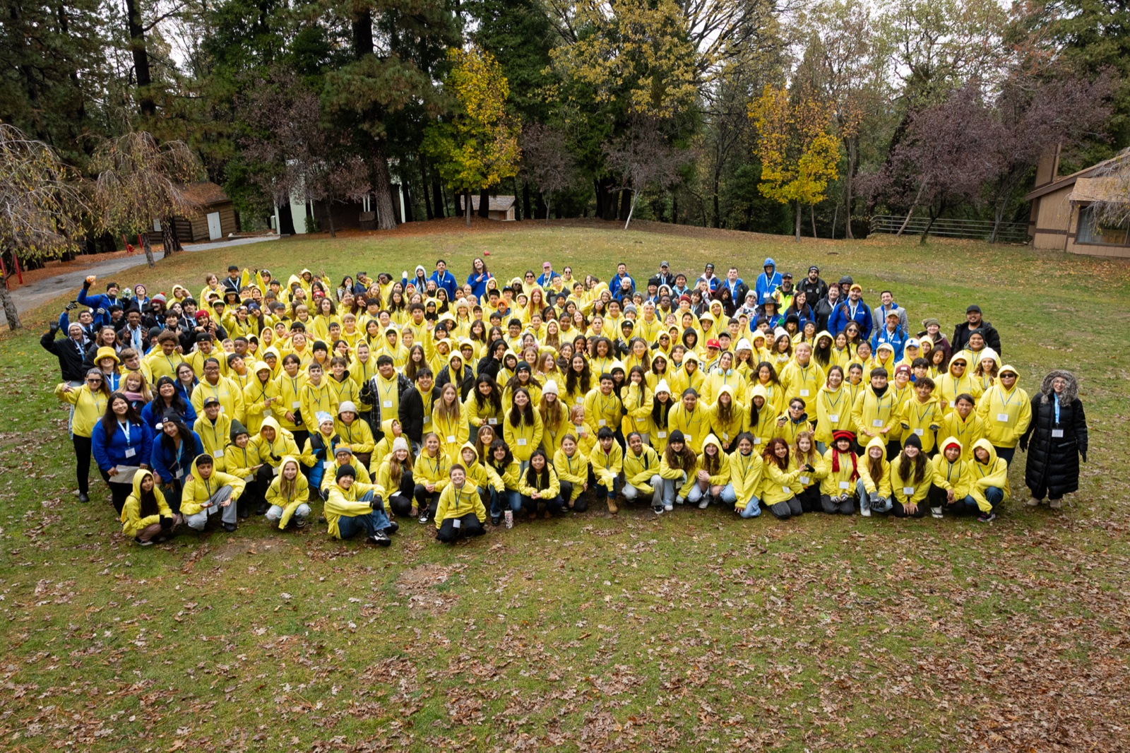 The full PRYDE 2025 group at Thousand Pines Camp
