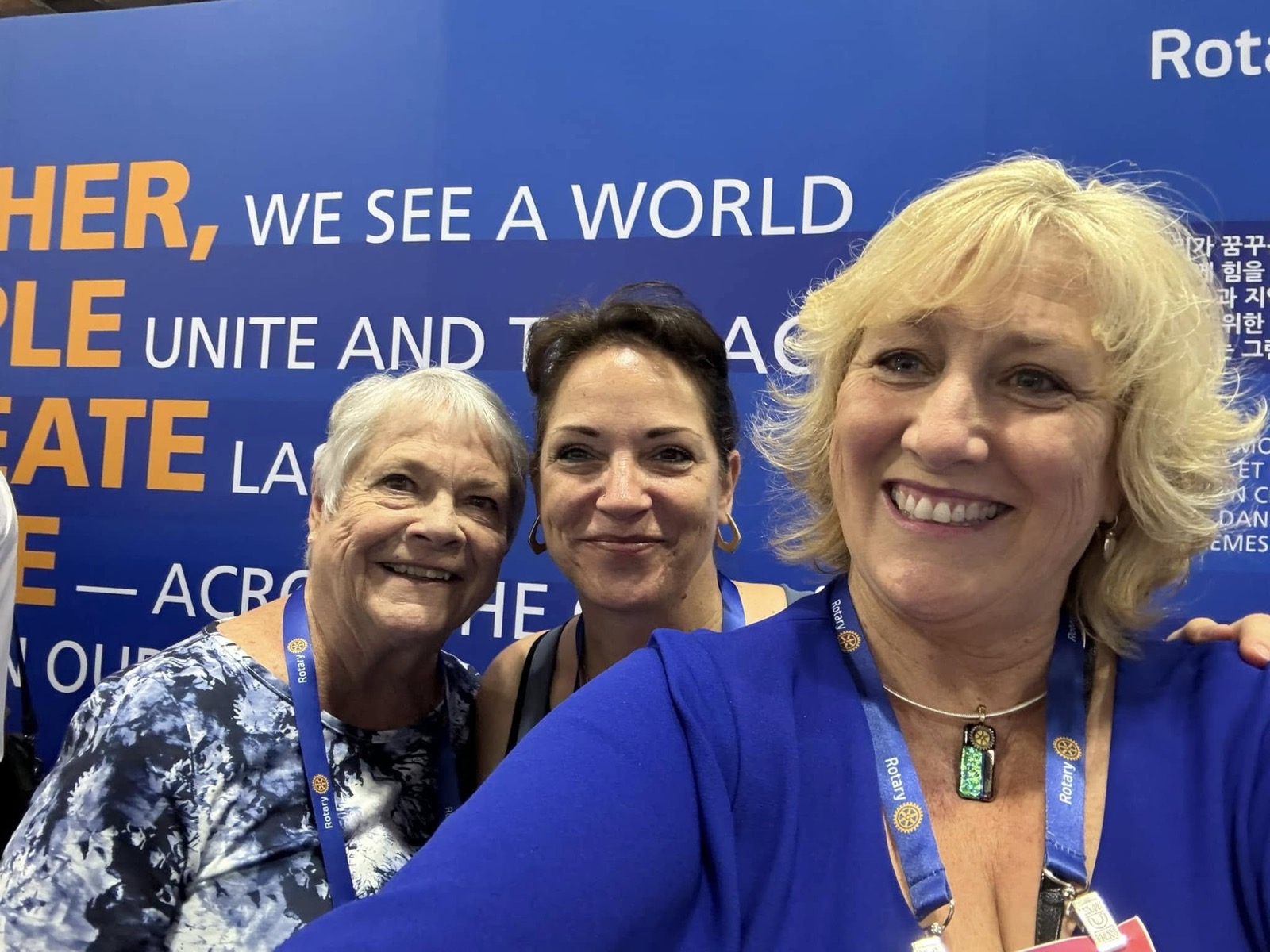 District 5330 members at the Together, we see a world display in the House of Friendship