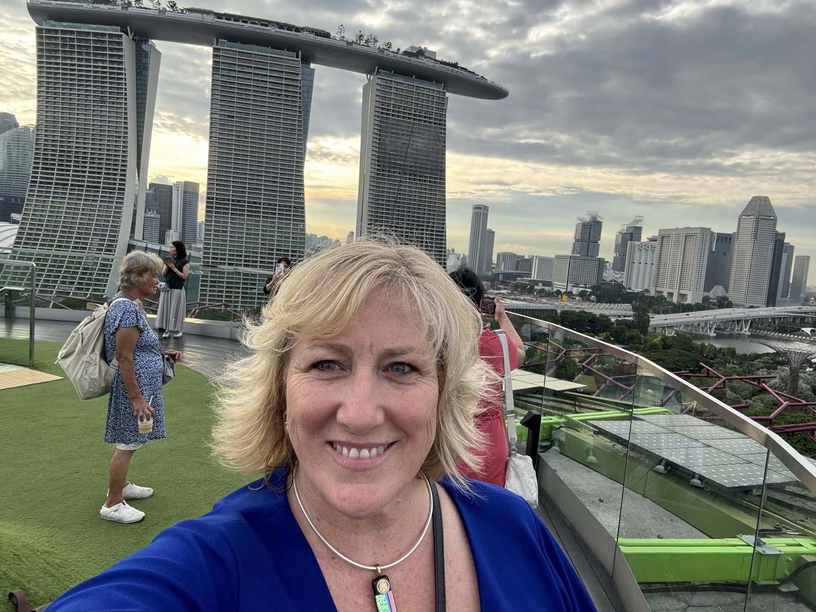 District 5330's Judy Zulfiqar at Marina Bay Sands during the 2024 Rotary International Convention in Singapore