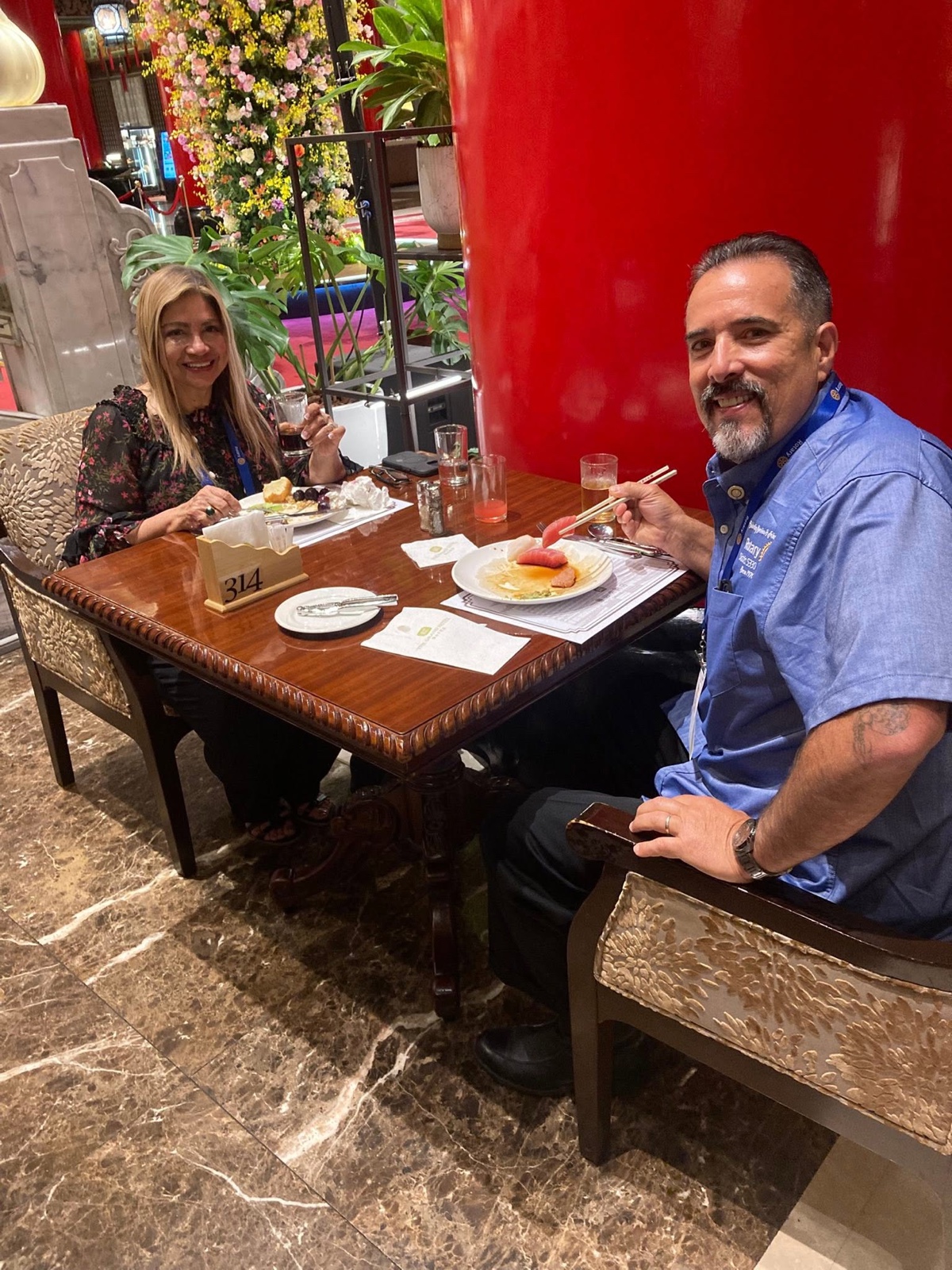 Catching up over dinner at the Grand Hotel, Taipei