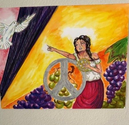Student artwork displayed at a District event